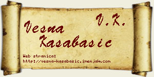 Vesna Kasabašić vizit kartica